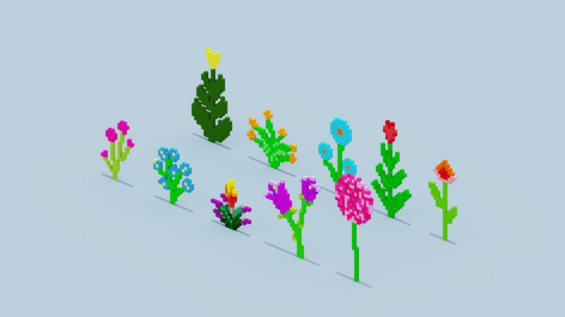 Minecraft Flowers Low-poly 3D model_3