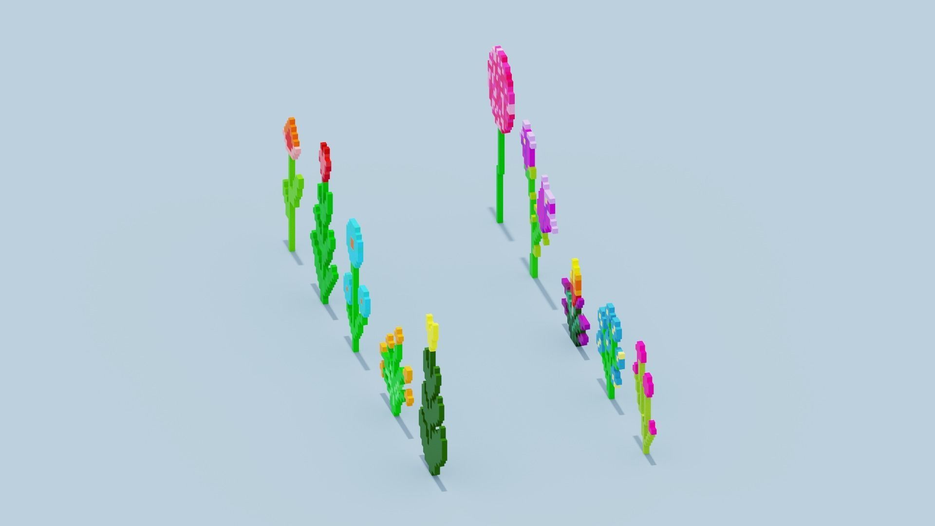 Minecraft Flowers Low-poly 3D model_10