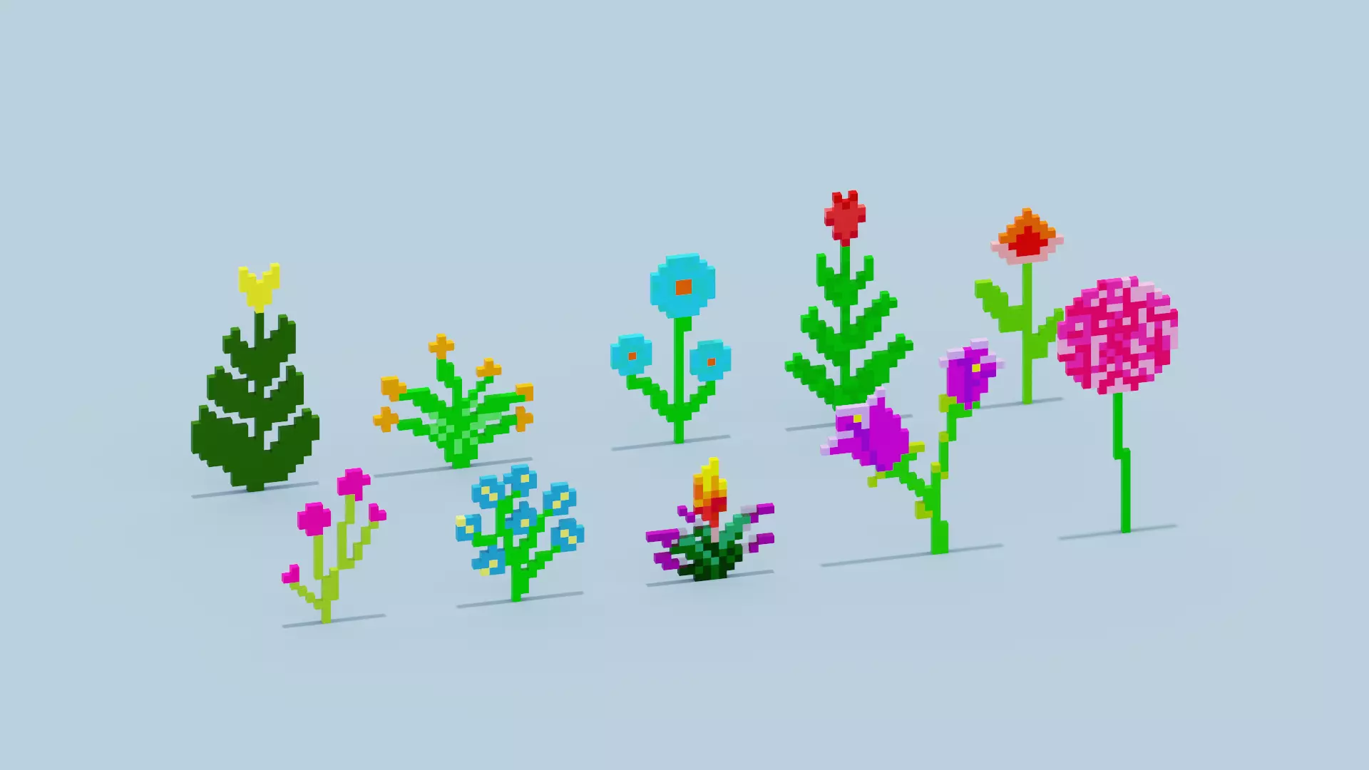Minecraft Flowers Low-poly 3D model_0