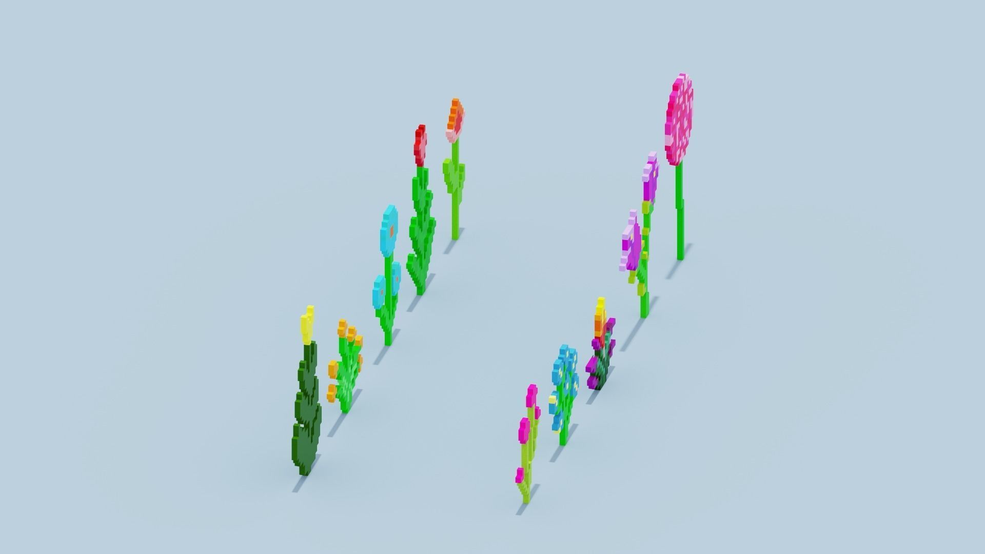 Minecraft Flowers Low-poly 3D model_11