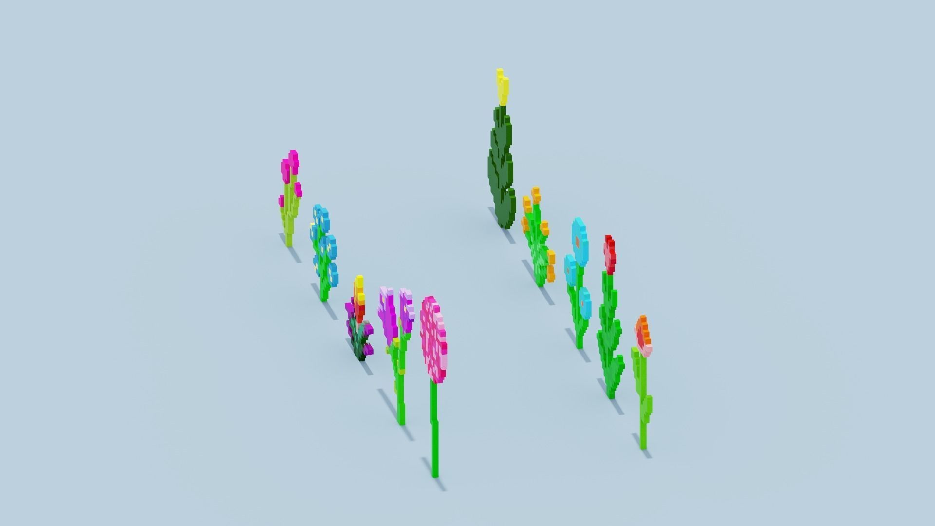 Minecraft Flowers Low-poly 3D model_4