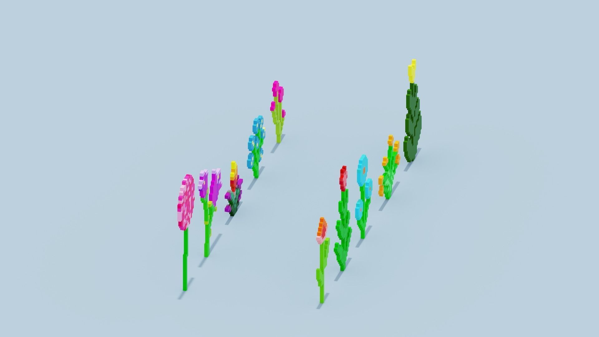 Minecraft Flowers Low-poly 3D model_5