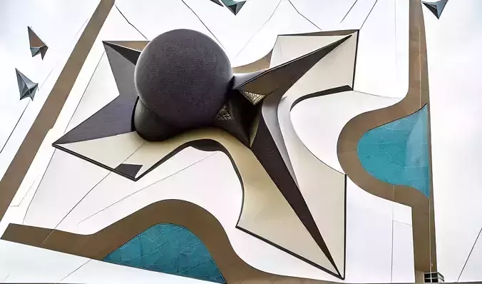 Futuristic Butterfly Museum  Low-poly 3D model