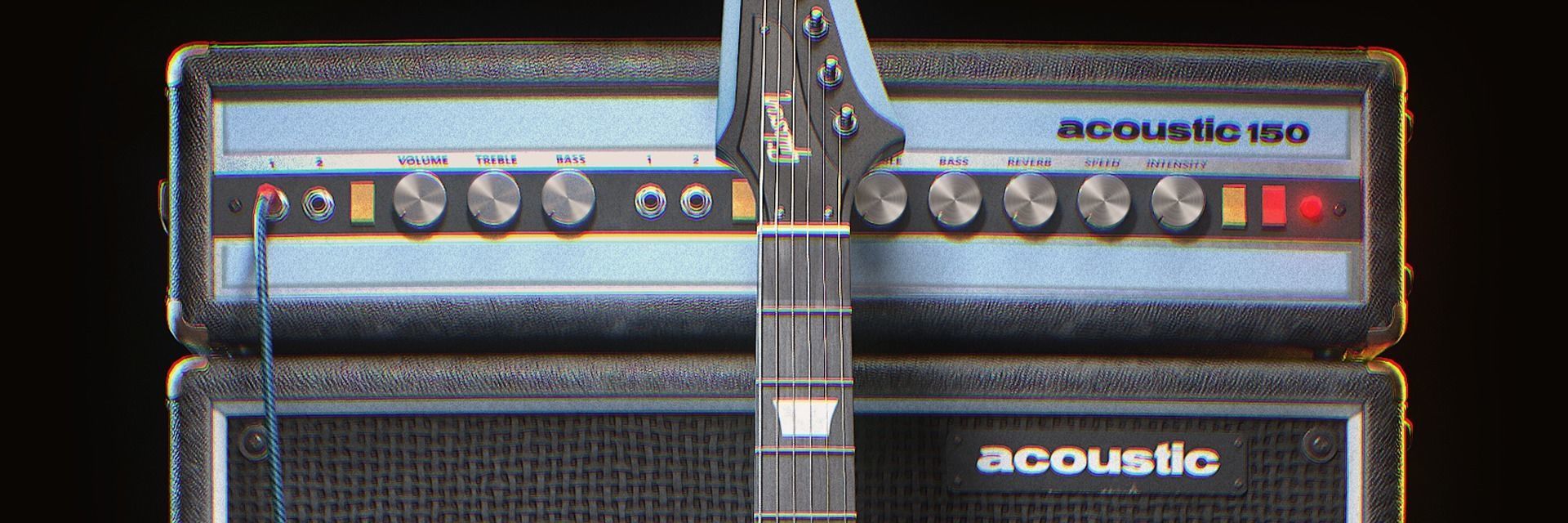 Acoustic 150 Tube Amp and Gibson Firebird electric guitar Low-poly 3D model_11