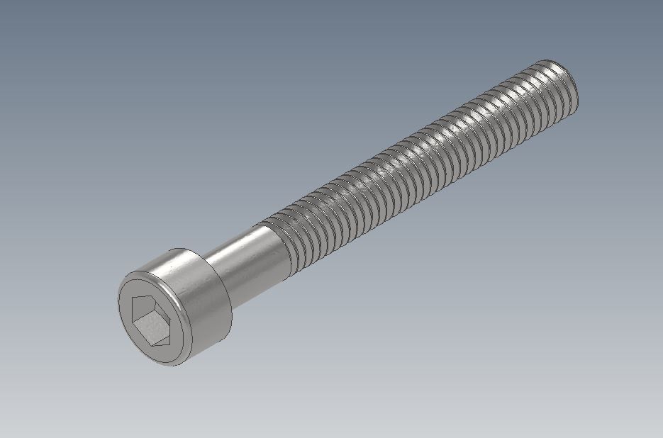 M6x50-M6x50x40-M6x50x35 Socket Head  DIN 912  Standard Bolts  3D print model_2