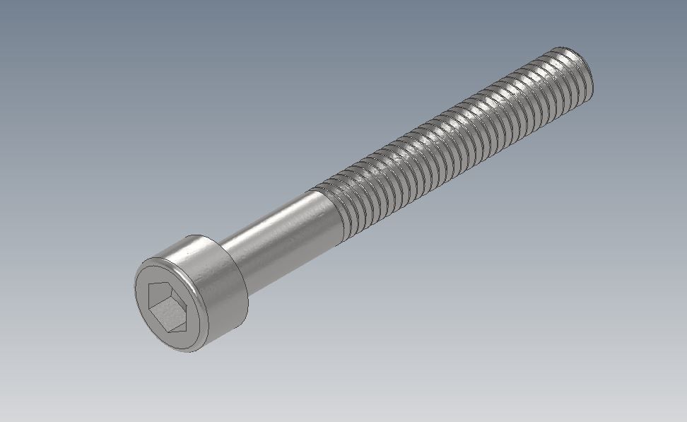 M6x50-M6x50x40-M6x50x35 Socket Head  DIN 912  Standard Bolts  3D print model_1