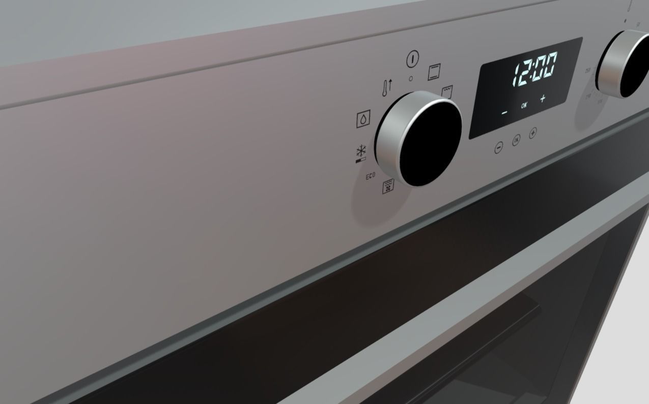 Built-in oven Low-poly 3D model_5