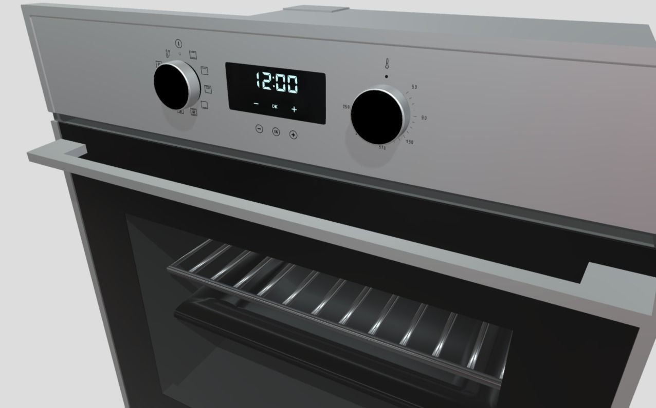 Built-in oven Low-poly 3D model_4