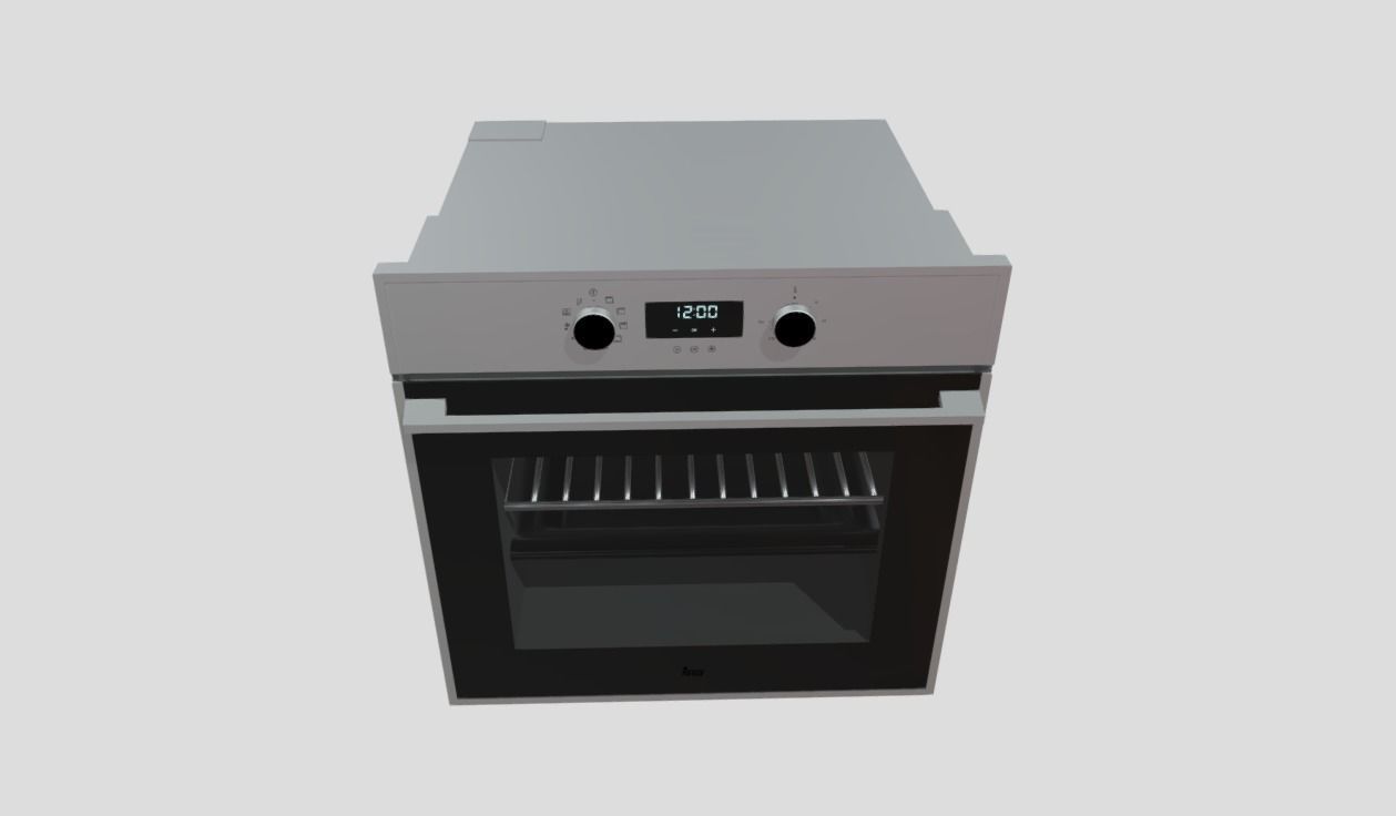 Built-in oven Low-poly 3D model_3