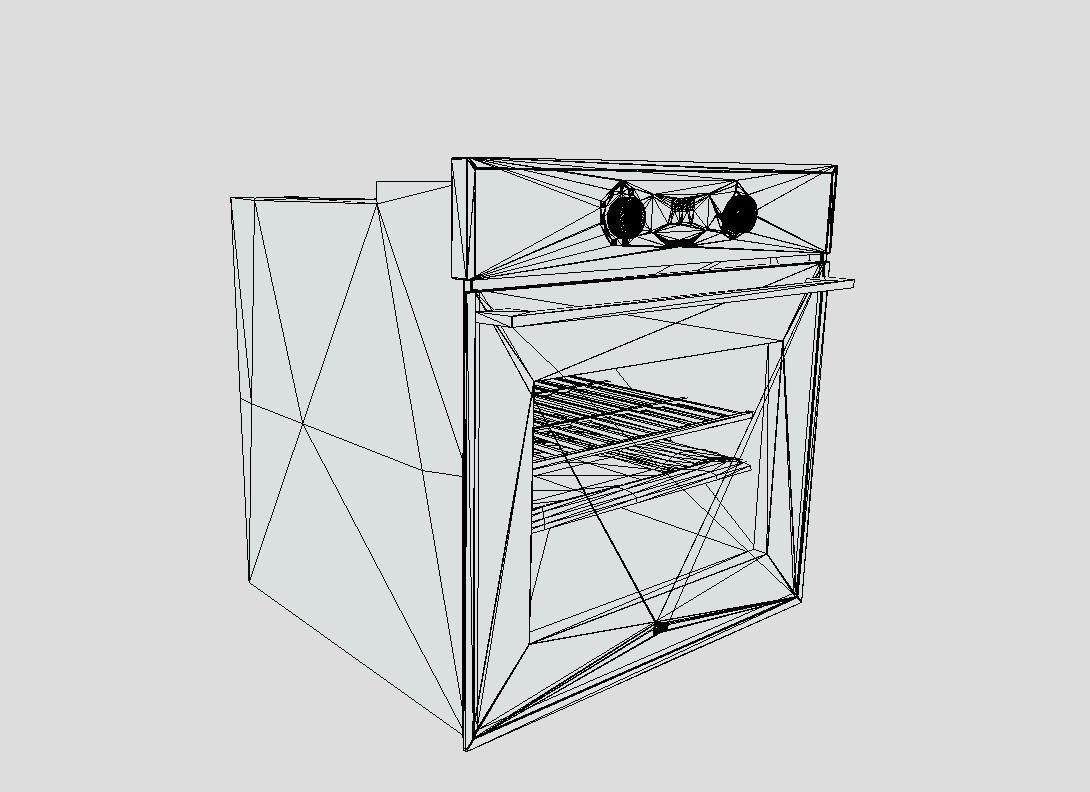 Built-in oven Low-poly 3D model_7