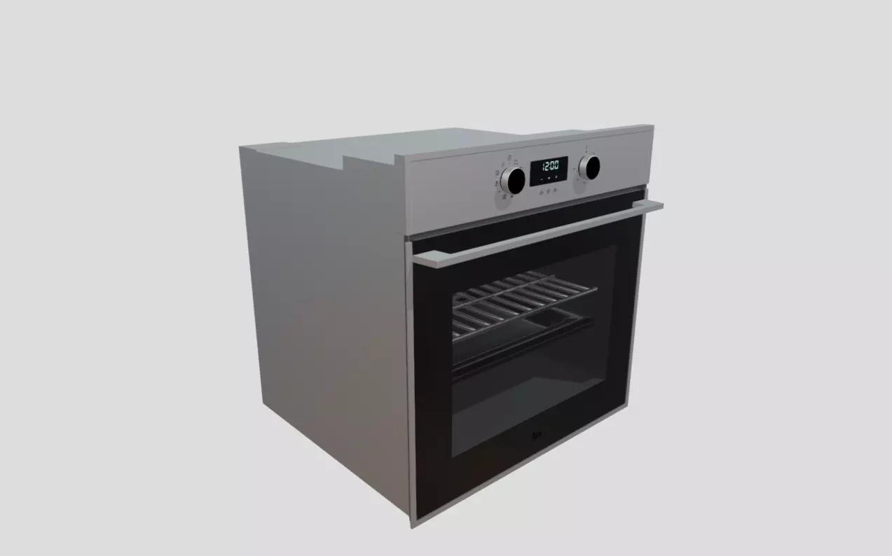 Built-in oven Low-poly 3D model_0