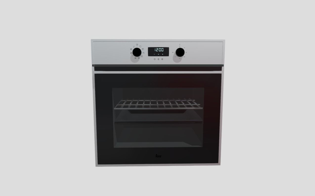 Built-in oven Low-poly 3D model_1
