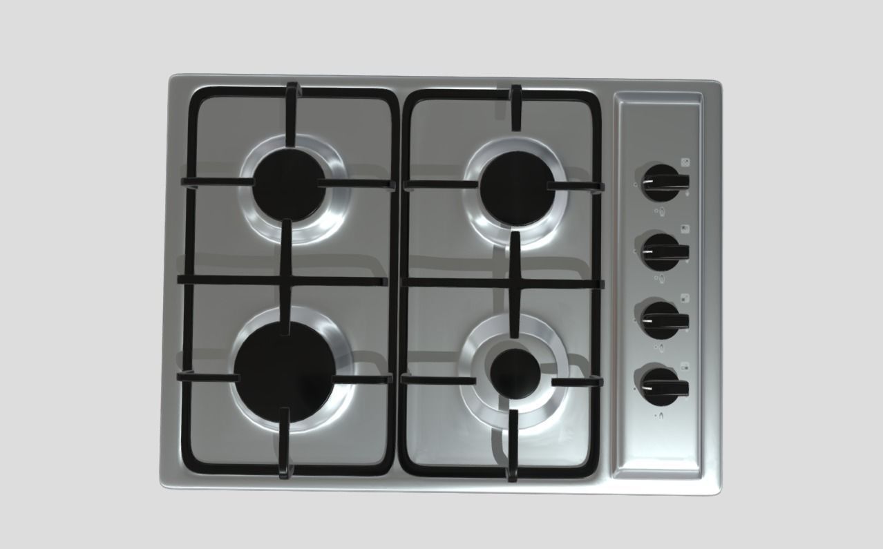 Gas stove 3D model_1