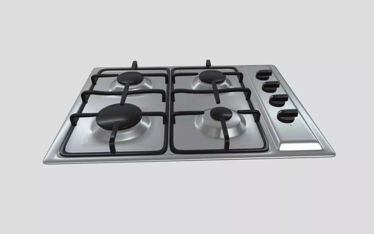 Gas stove 3D model_0
