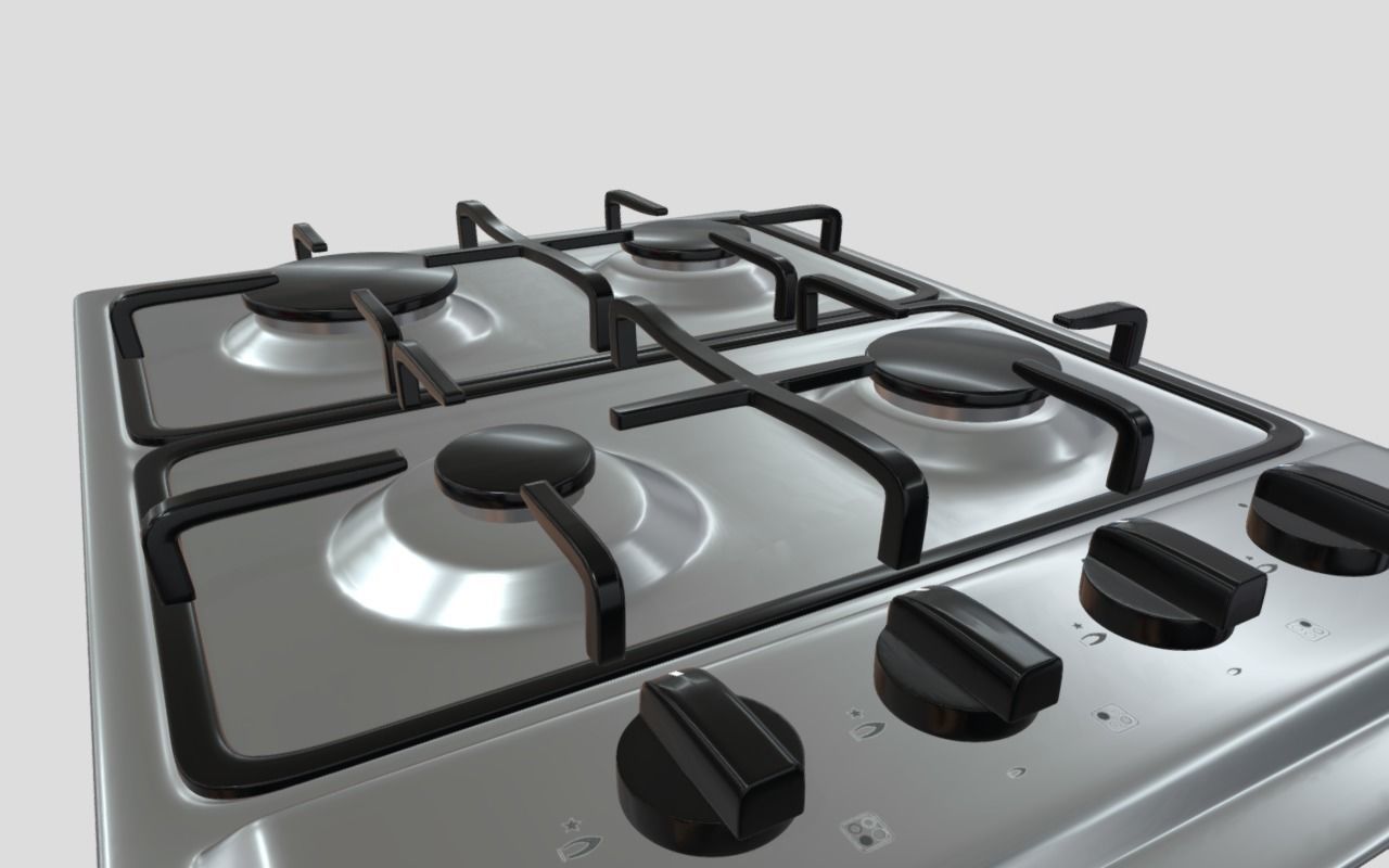 Gas stove 3D model_4