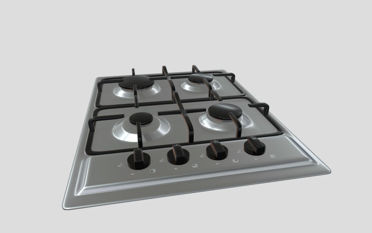 Gas stove 3D model_3