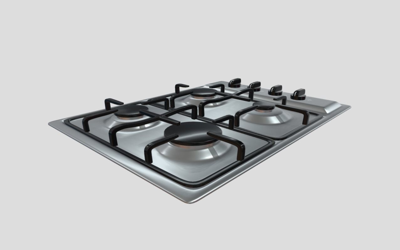 Gas stove 3D model_2