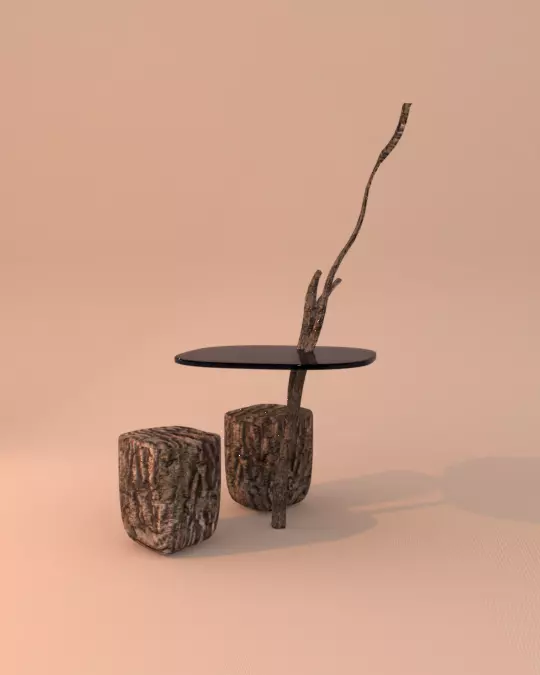 Wood Table Free 3D model