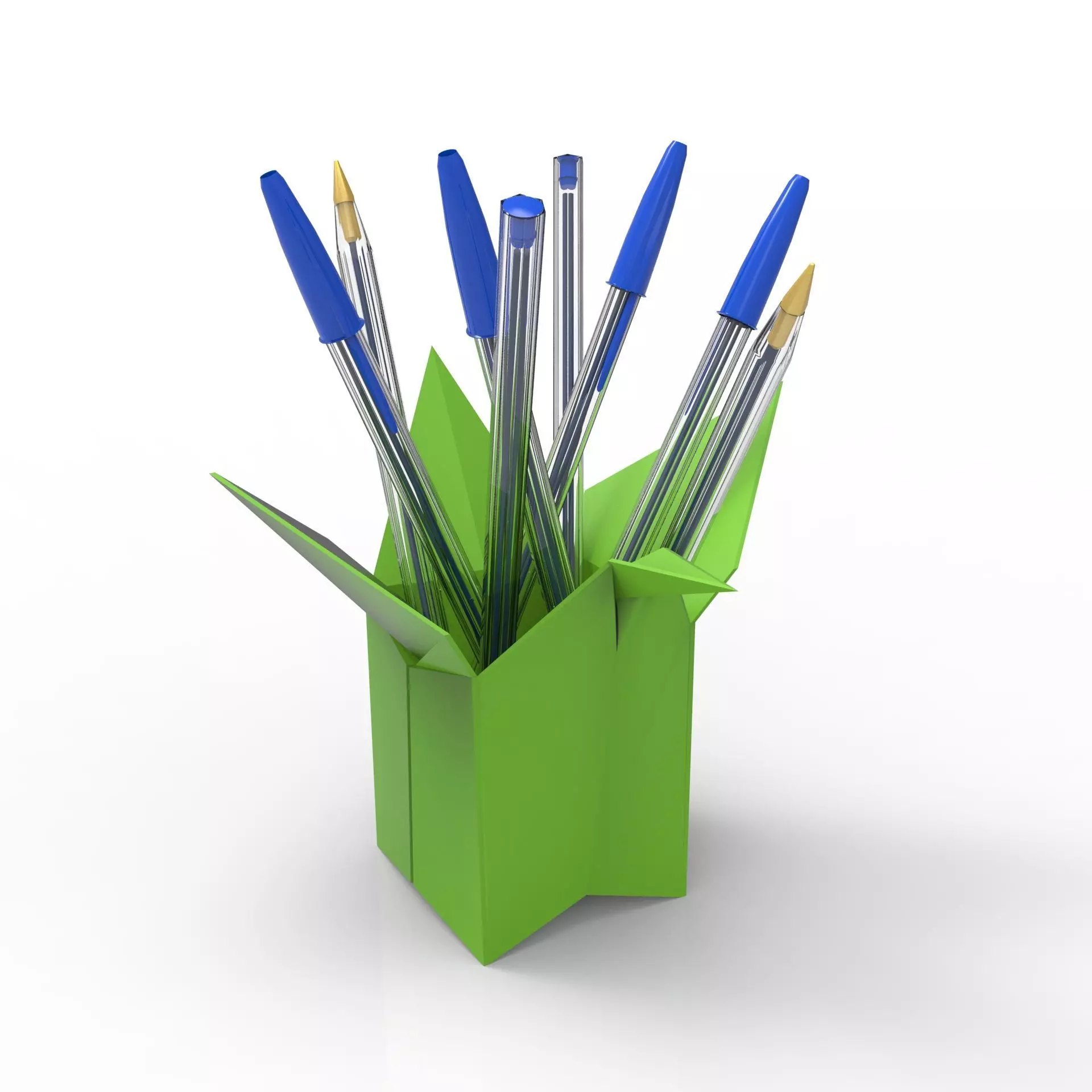 origami pen holder 3D print model