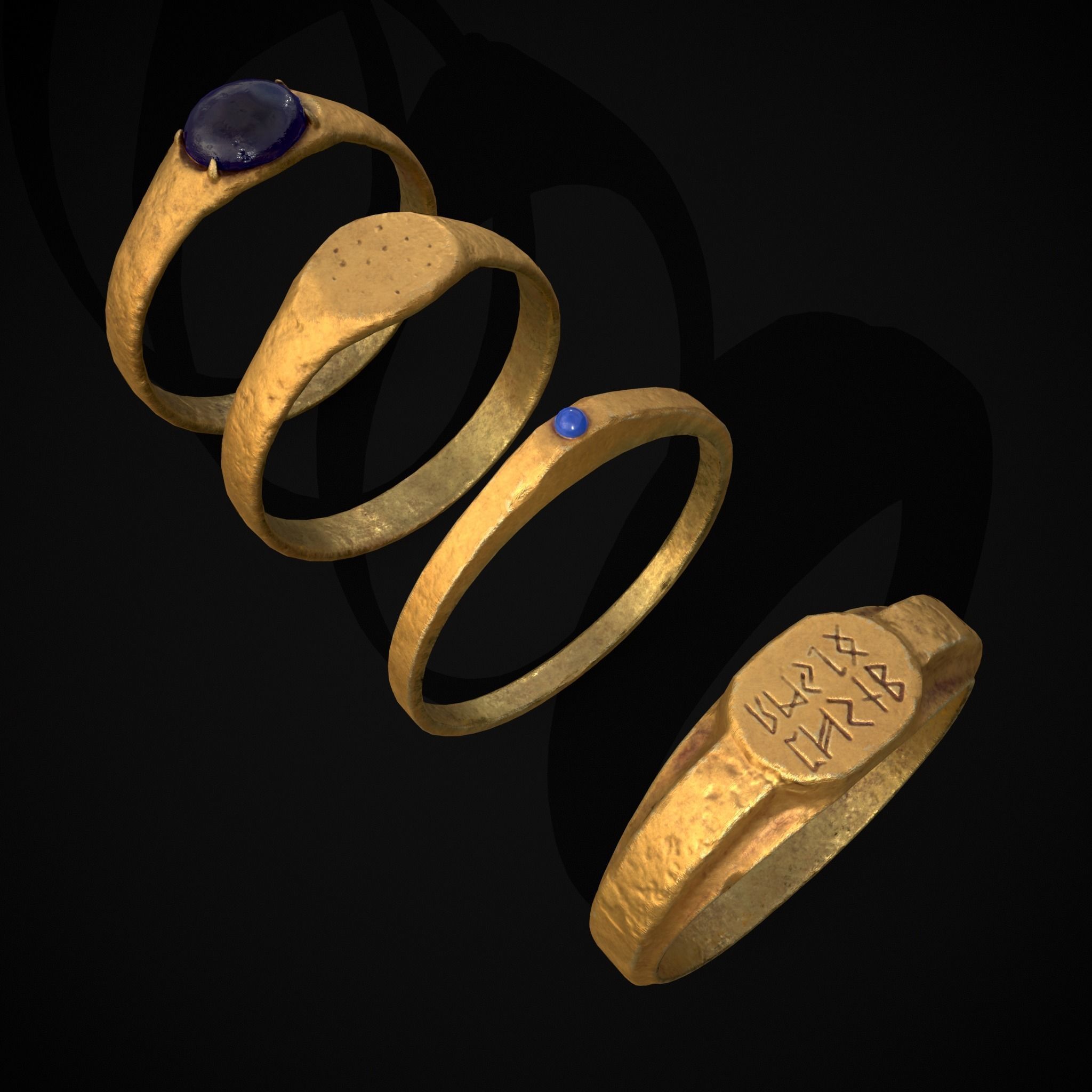 Medieval Jewelry Pack One 3D Model Collection_40