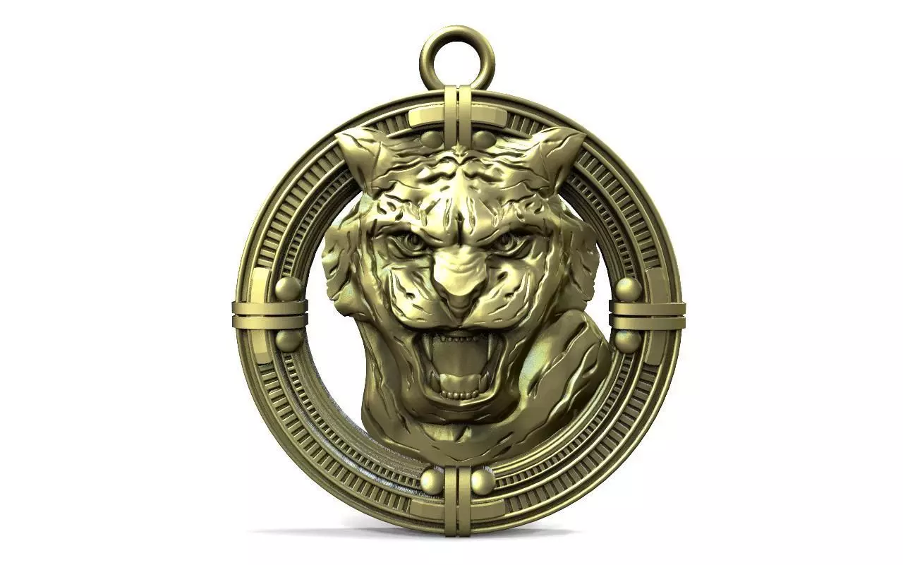 Tiger pendant 3D print model_0