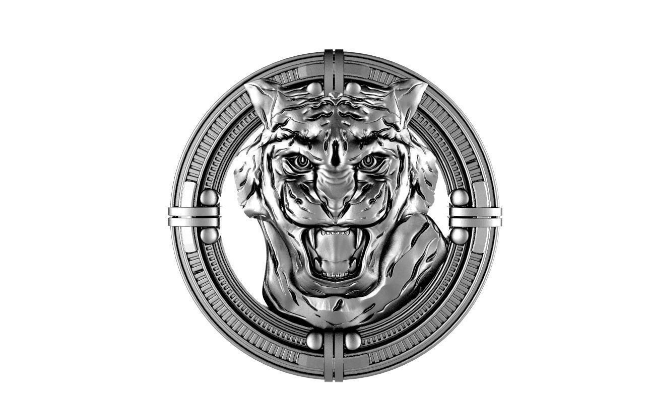 Tiger pendant 3D print model_3