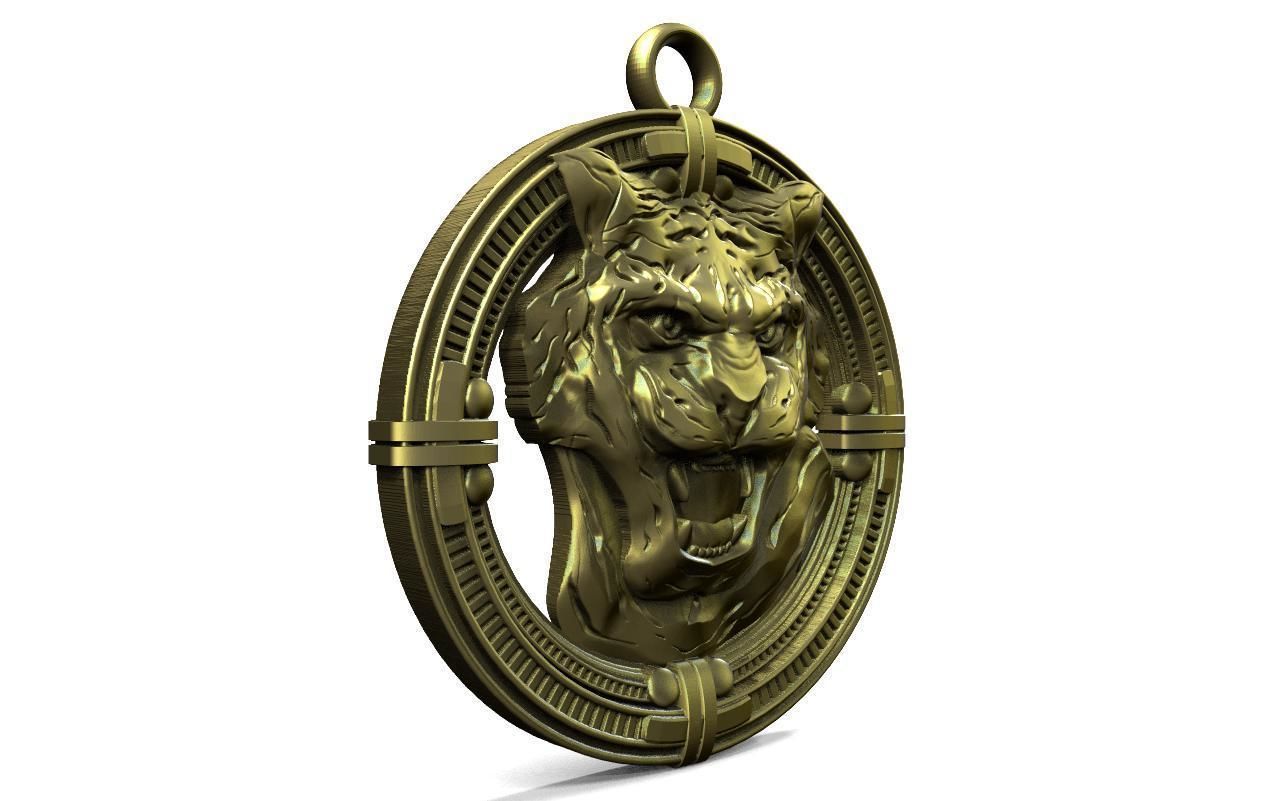 Tiger pendant 3D print model_2