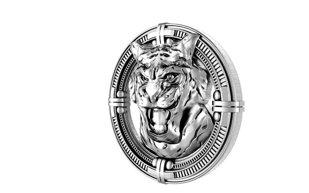 Tiger pendant 3D print model_4