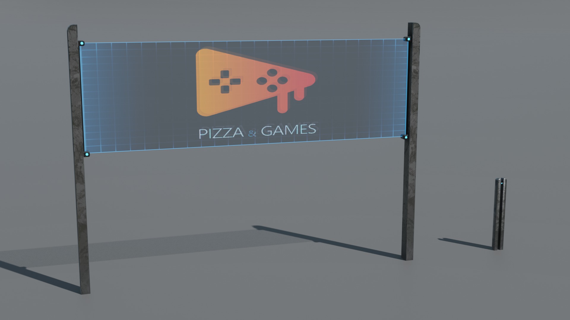 Street retro future props - Asset Pack Low-poly 3D model_7