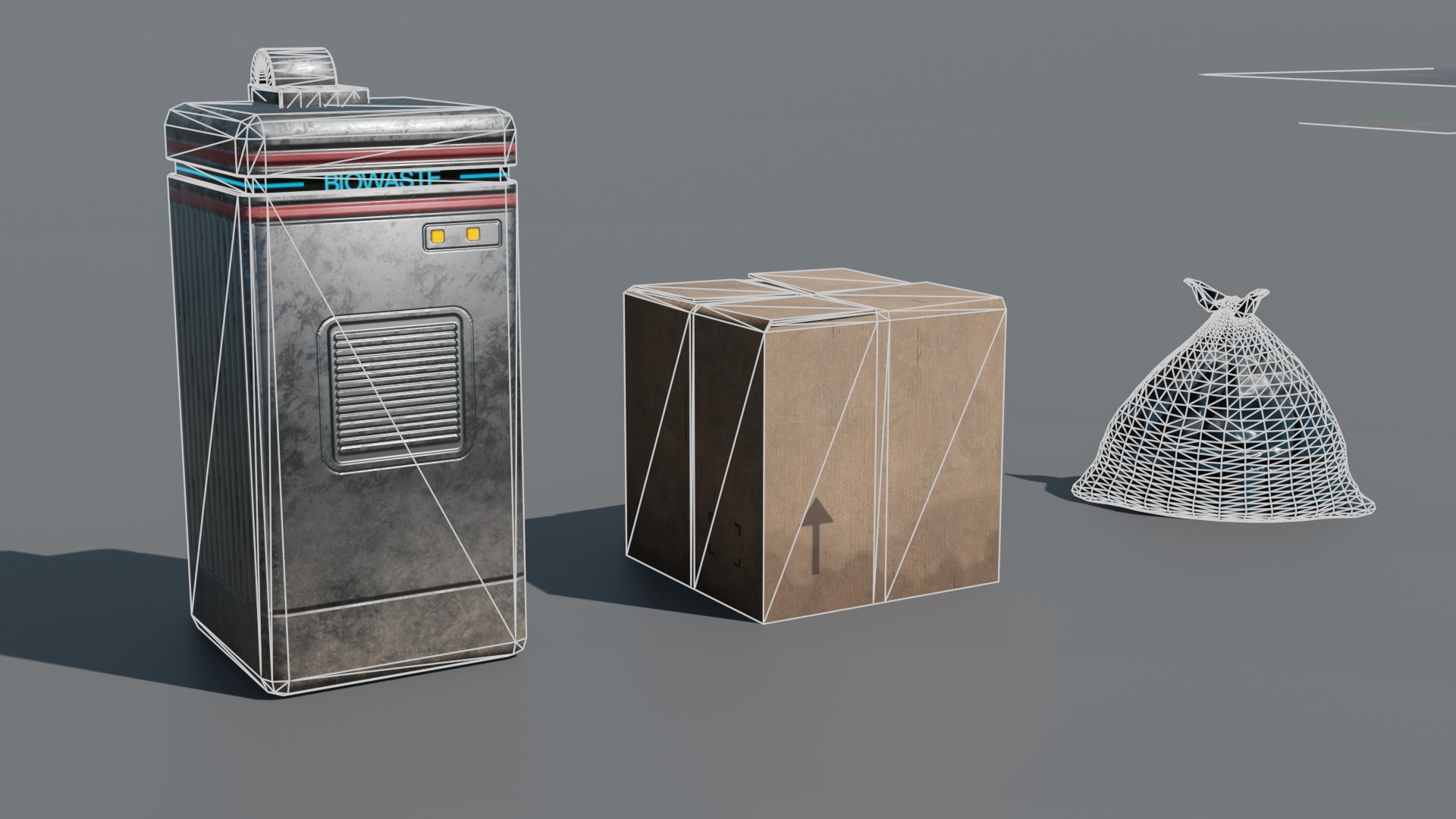 Street retro future props - Asset Pack Low-poly 3D model_12