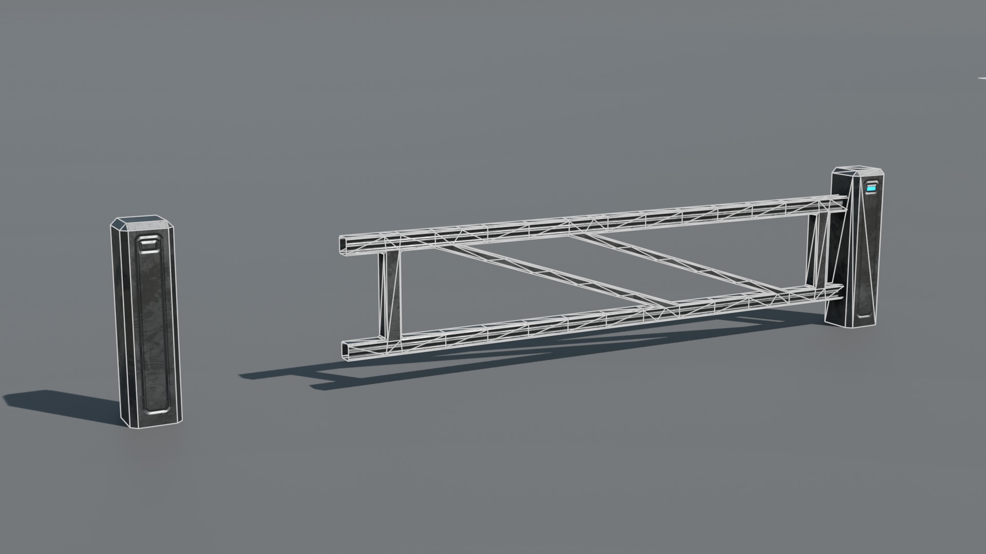 Street retro future props - Asset Pack Low-poly 3D model_6