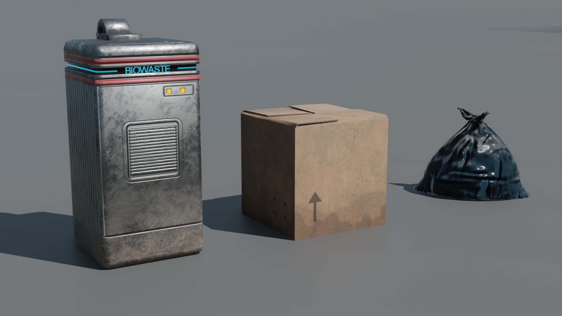 Street retro future props - Asset Pack Low-poly 3D model_11