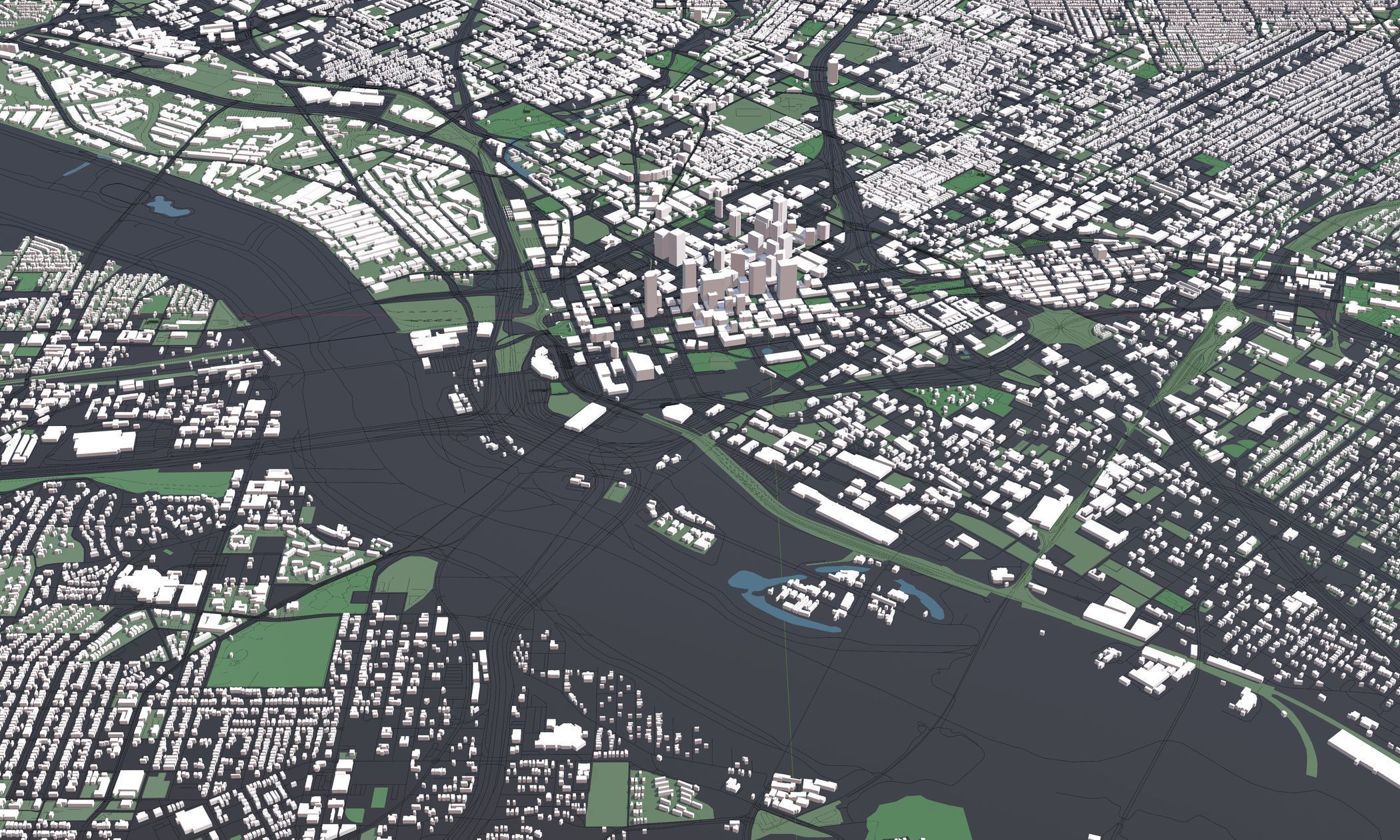 Texas Dallas USA - Mass buildings 3D model_3