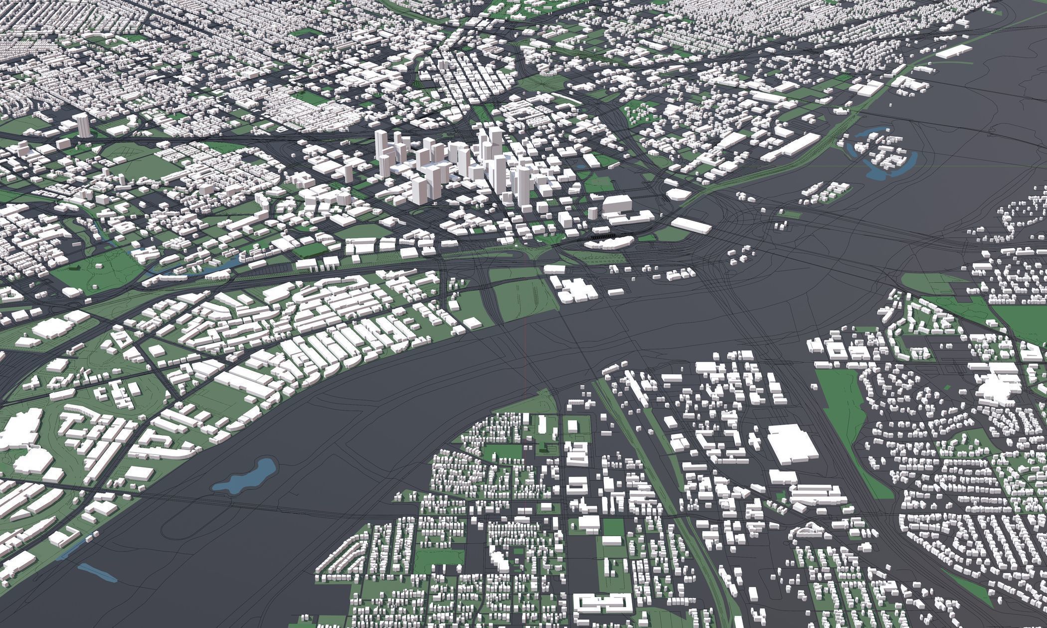 Texas Dallas USA - Mass buildings 3D model_4