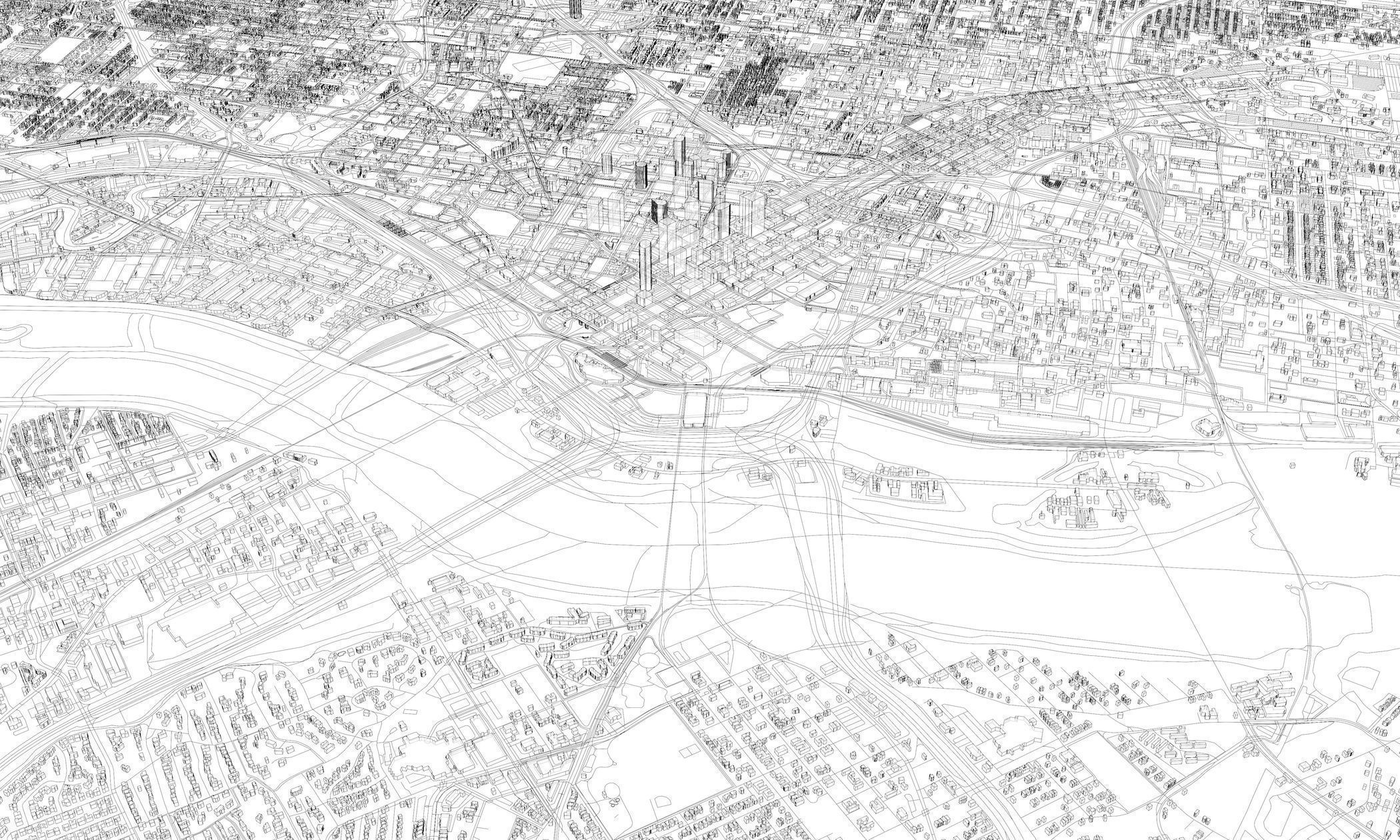 Texas Dallas USA - Mass buildings 3D model_10