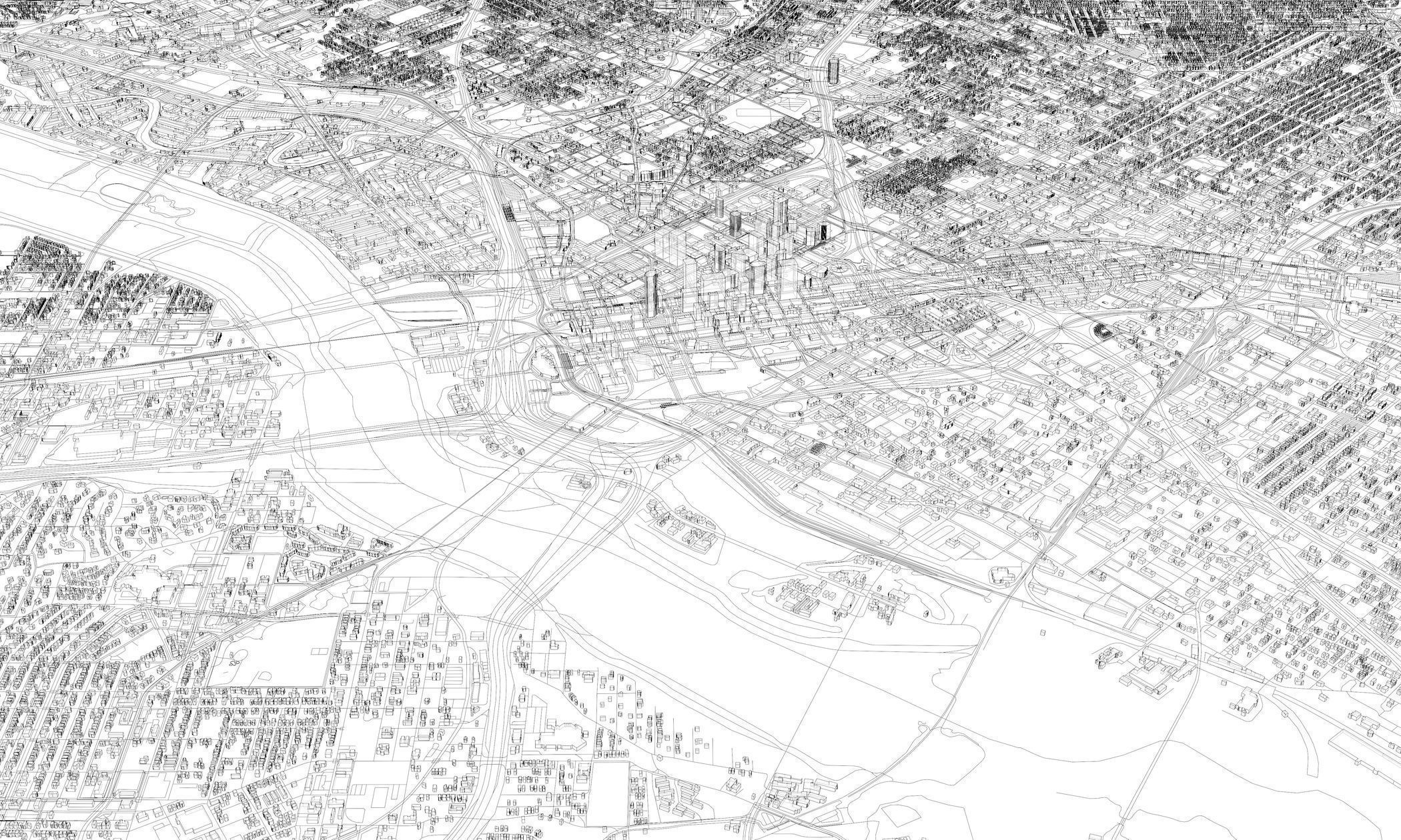 Texas Dallas USA - Mass buildings 3D model_11