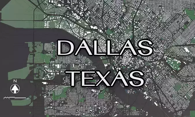 Texas Dallas USA - Mass buildings 3D model