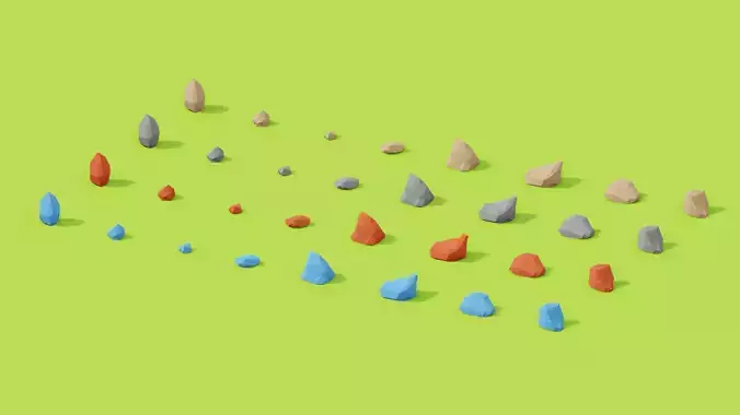 Low Poly Rocks 3D model