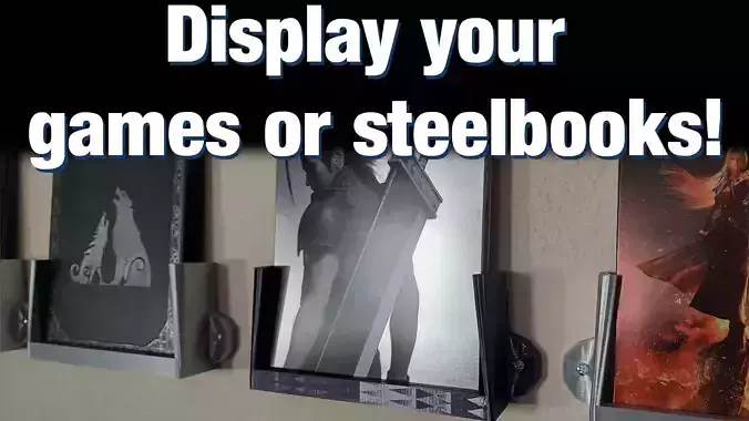 Case and Steelbook Video Game Display 3D print model