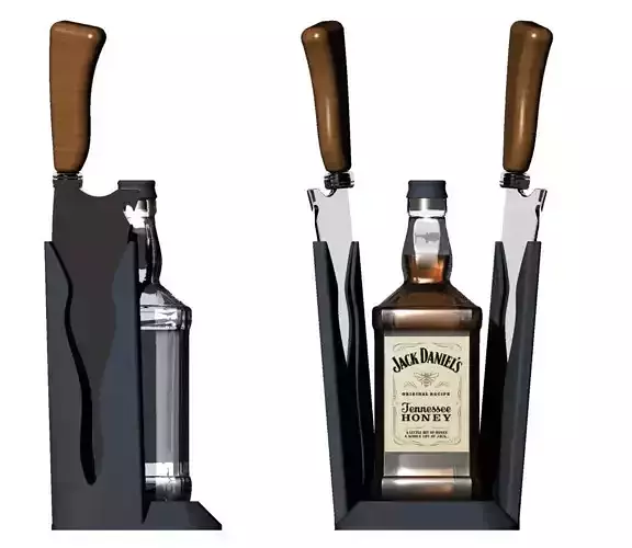 Jack daniels knife and whiskey holder