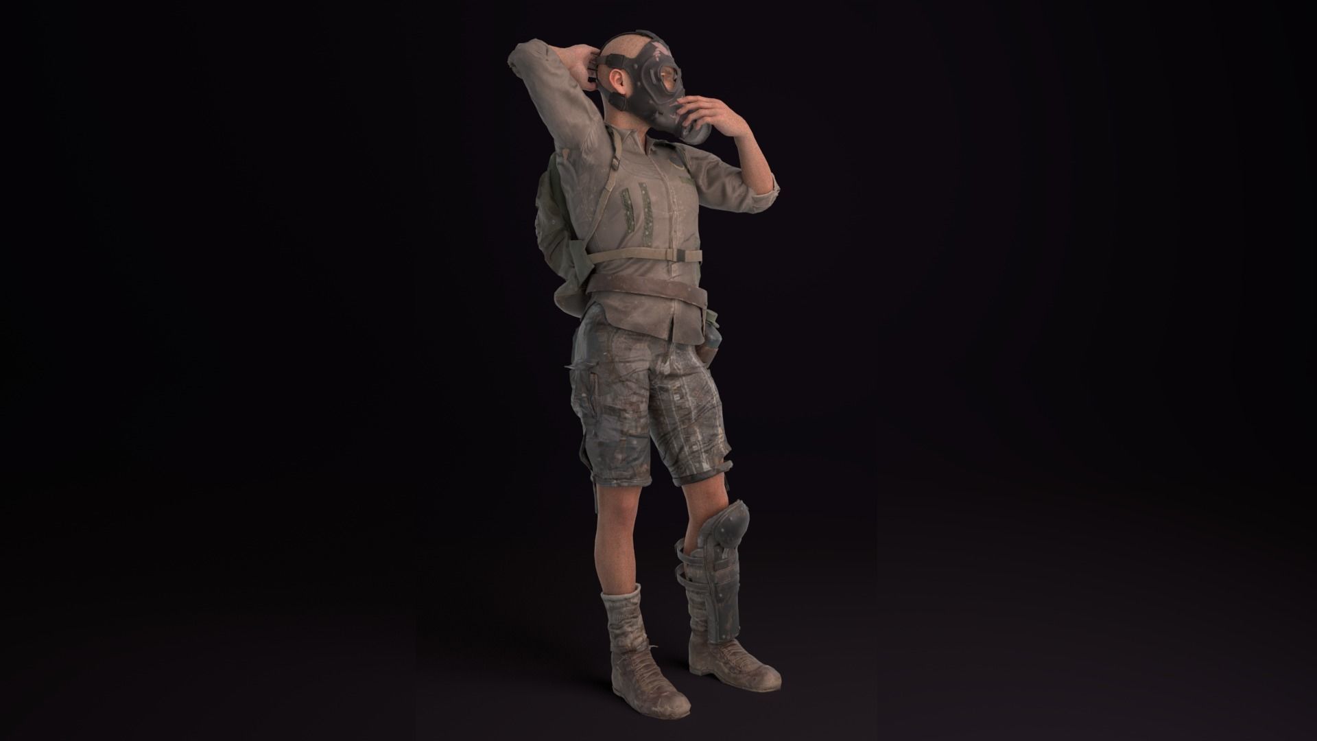 Apocalypse Male Rigged Low-poly 3D model_1