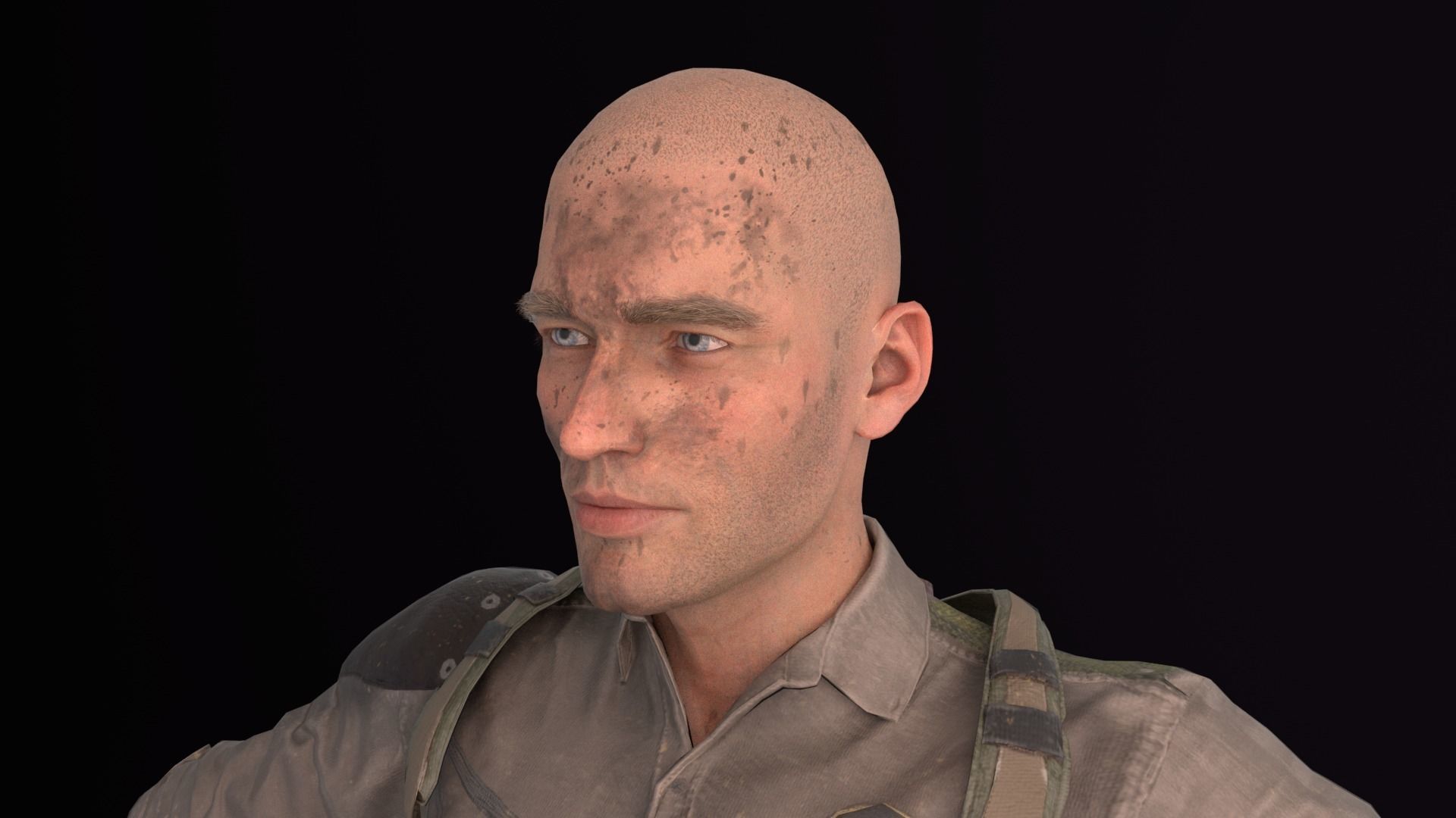 Apocalypse Male Rigged Low-poly 3D model_8