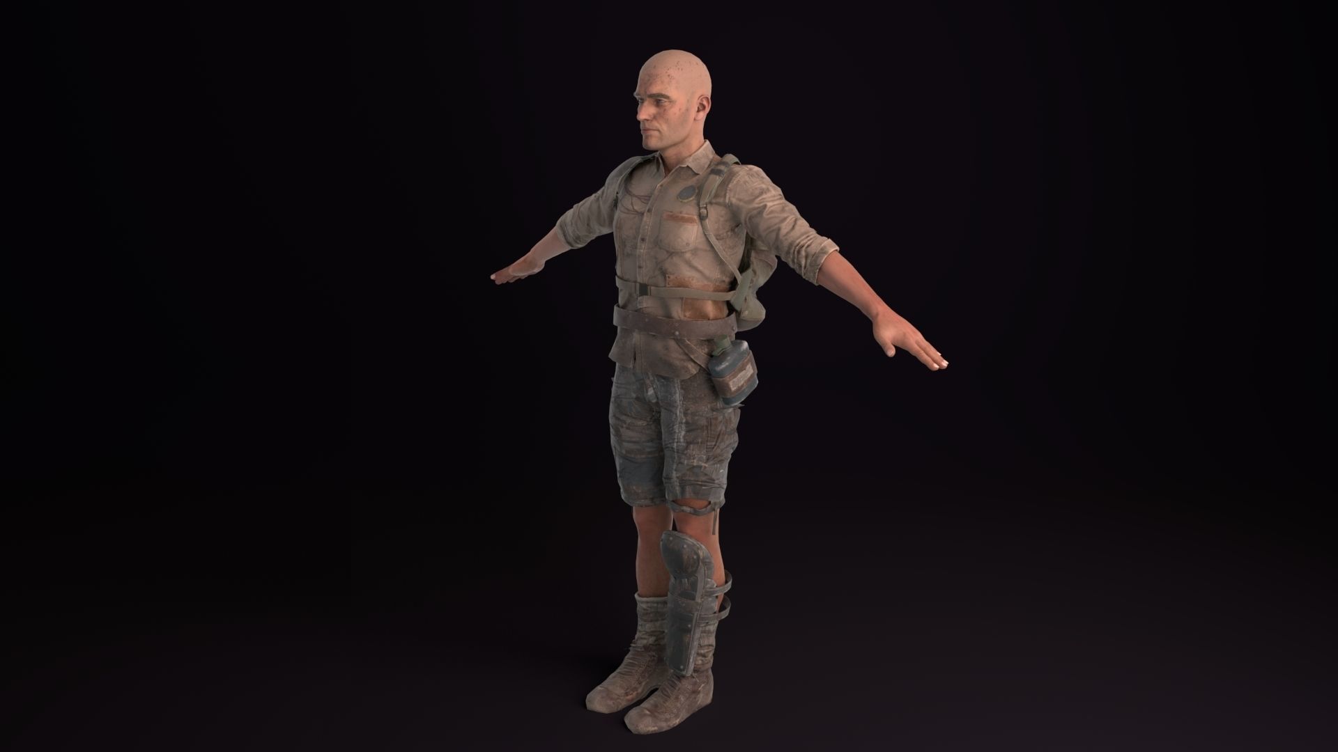 Apocalypse Male Rigged Low-poly 3D model_6