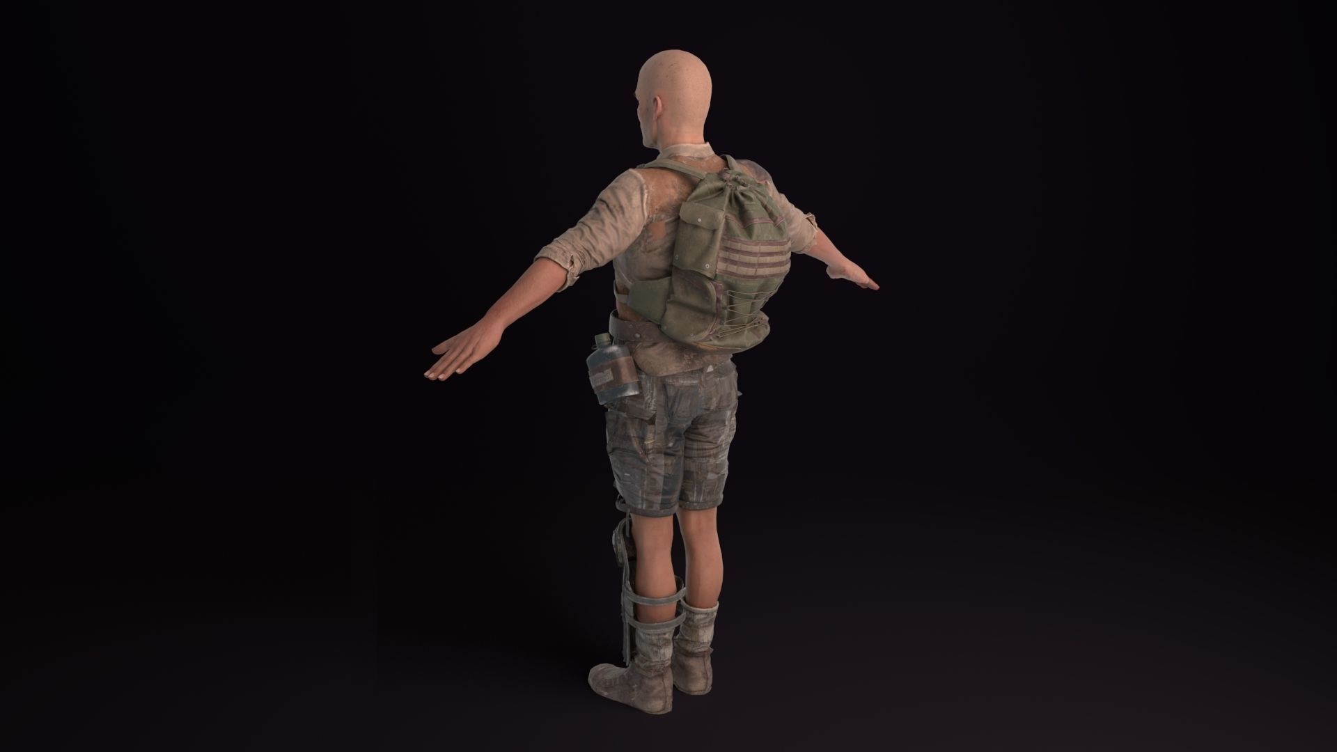 Apocalypse Male Rigged Low-poly 3D model_7