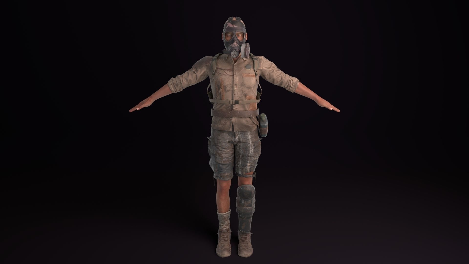 Apocalypse Male Rigged Low-poly 3D model_2