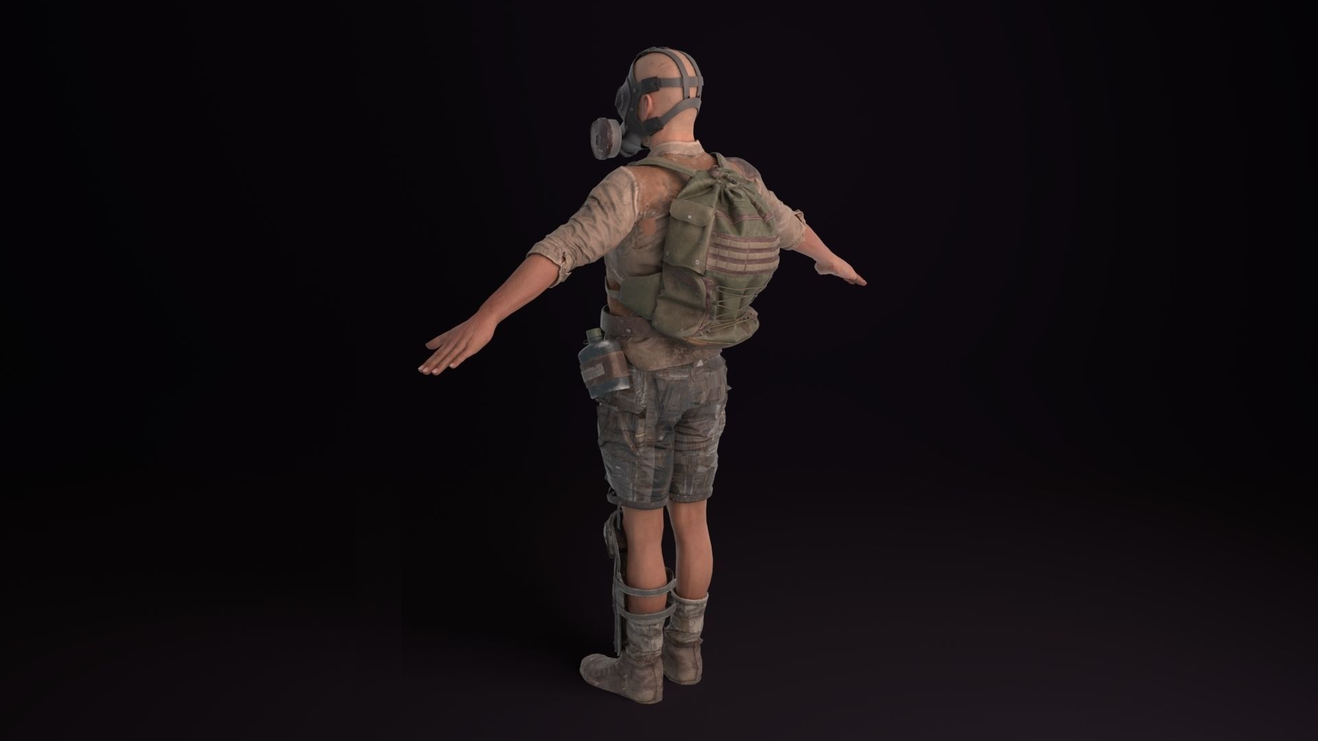 Apocalypse Male Rigged Low-poly 3D model_4