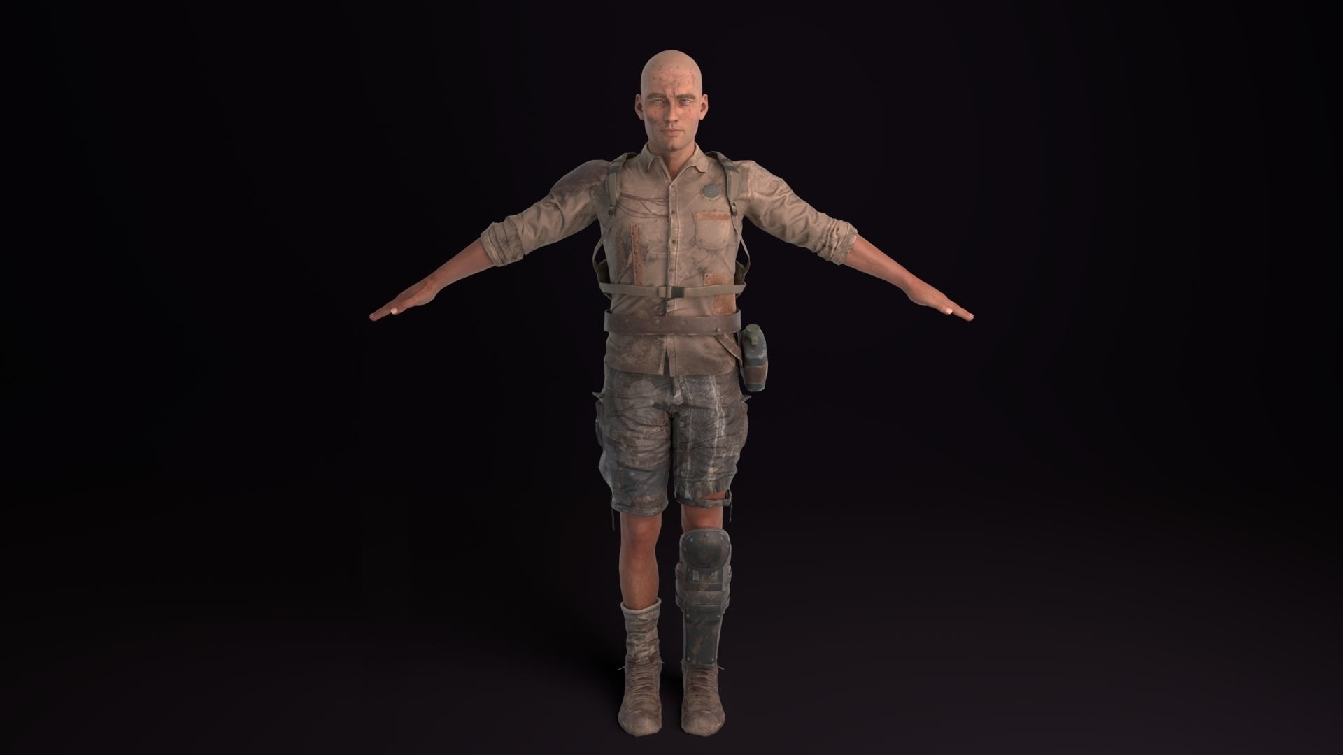 Apocalypse Male Rigged Low-poly 3D model_5