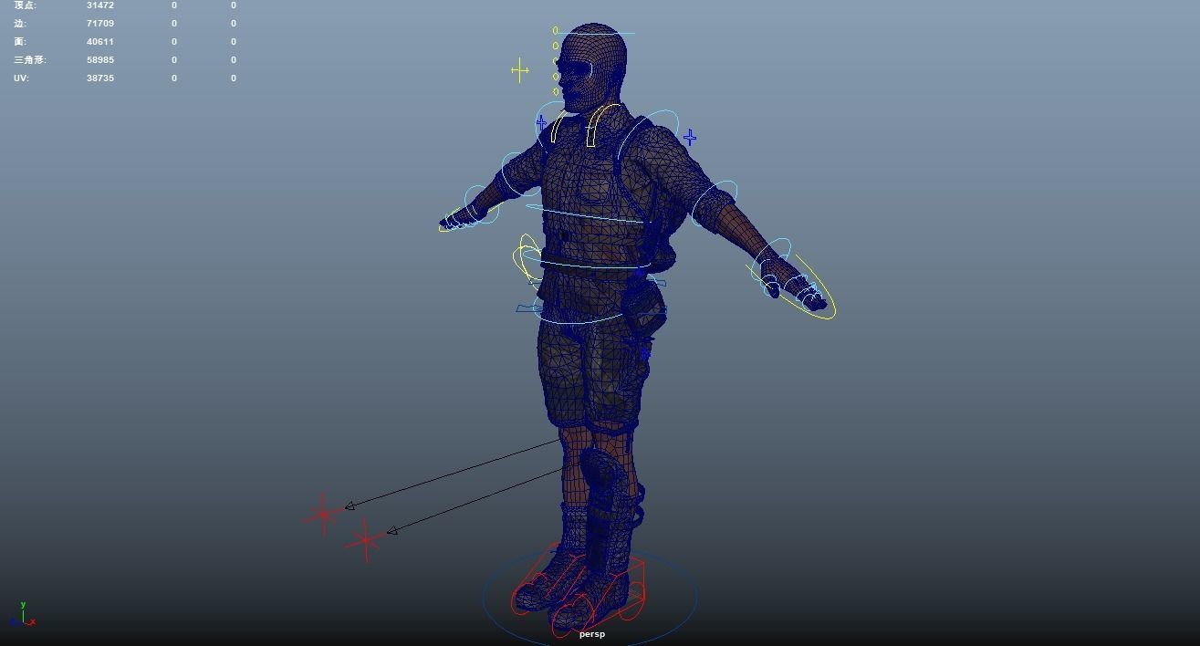Apocalypse Male Rigged Low-poly 3D model_19