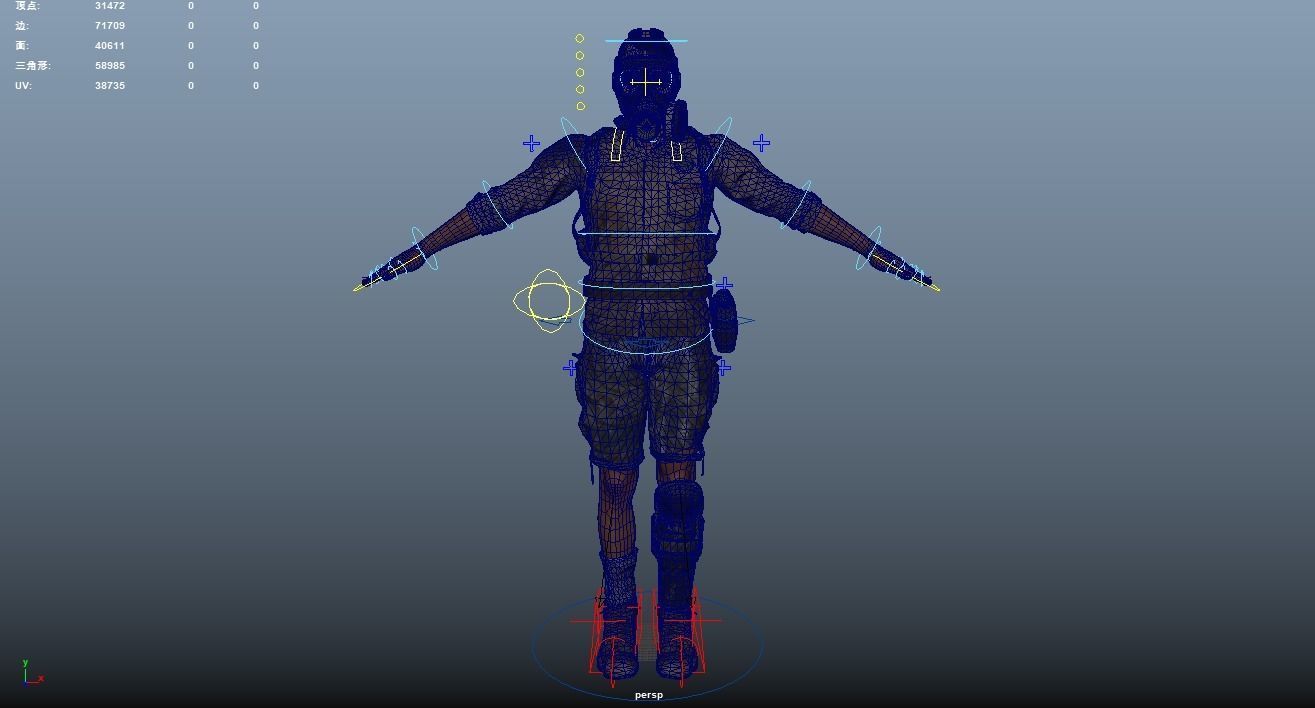 Apocalypse Male Rigged Low-poly 3D model_13