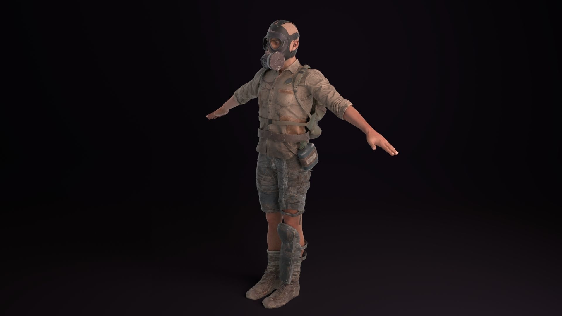 Apocalypse Male Rigged Low-poly 3D model_3